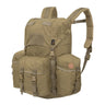 18L tactical backpack, khaki with adjustable shoulder straps and front flap pocket