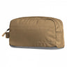 Coyote brown fabric travel toiletry pouch with zip and Pentagon logo patch