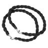 Braided trouser twist cord in black with metal snap clips