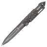 Gunmetal tactical defender pen with textured grip and side cutout clip