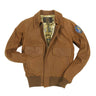 Brown lambskin jacket for women, zip front, flap pockets, ribbed cuffs