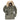 Sage green N-3B long parka with fur-trimmed hood and buttoned front