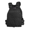 Zeus plate carrier in black with front MOLLE panel and adjustable shoulder straps